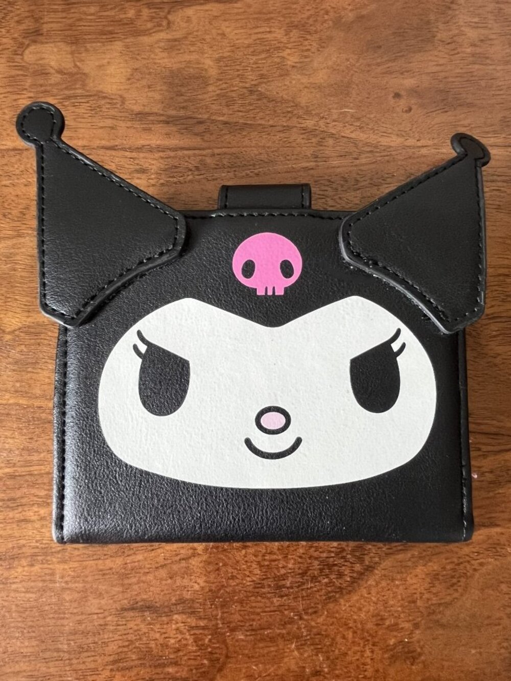 Sanrio Loungefly Kuromi Figural Flap Wallet Bifold Hello Kitty Bunny Black Pink